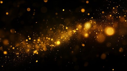 Blurred golden bokeh on black background
