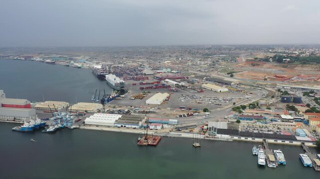 aerial view of Luanda Port Africa