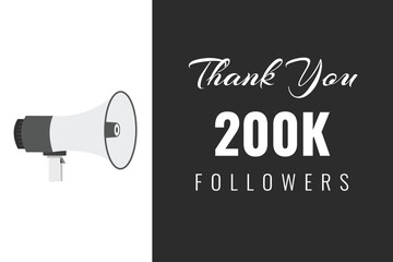 200000 OR 200k followers celebration. Thank you 200000 followers congratulation template banner. banner for social 200k friends and followers. celebrate subscribers and followers.
