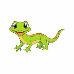 Lizard Vector Illustration - Cartoon Clipart and Line Art Design