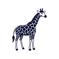 Naklejka premium Giraffe silhouette vector Clipart isolated design illustration 