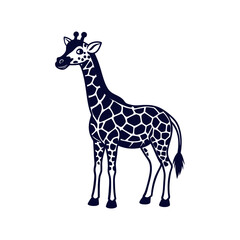 Naklejka premium Giraffe silhouette vector Clipart isolated design illustration 