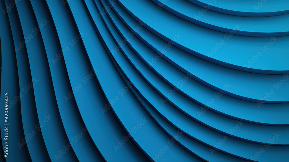 Poster abstract blue layered pattern with curved lines and shadows. perfect for backgrounds, design element