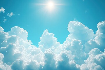 Azure Majesty: Sun-Kissed Cloudscape 