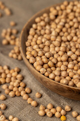 uncooked healthy grains of chickpeas porridge