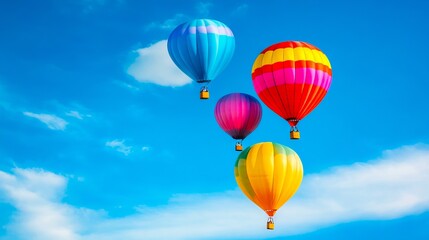 Obraz premium A group of colorful hot air balloons flying in the sky