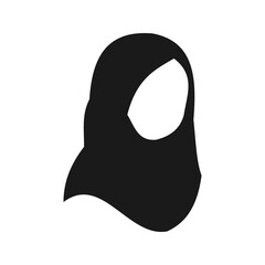 Silhouette of hijab icon logo vector.