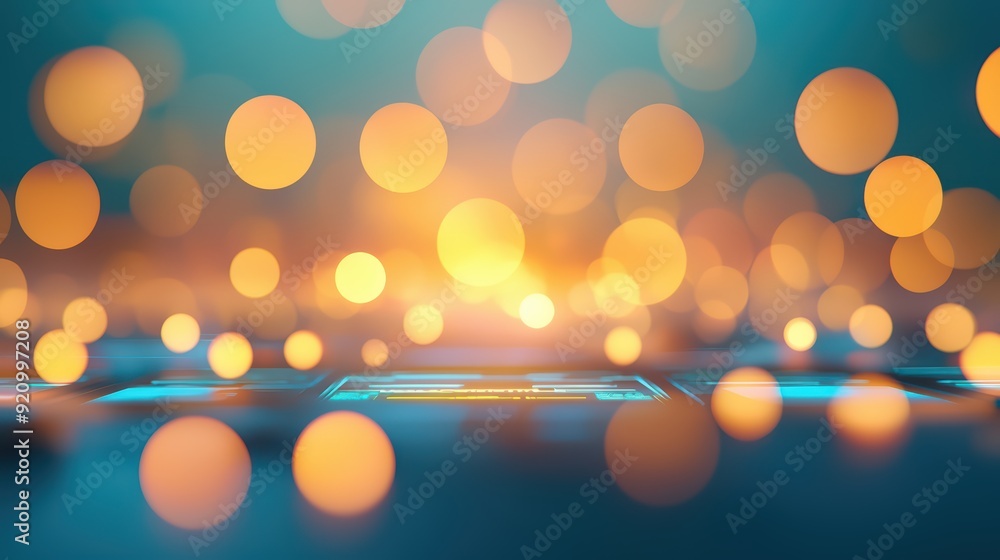 Aufkleber a vibrant abstract background featuring illuminated bokeh lights and soft focus, creating a warm and