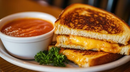 Grilled Cheese Sandwich with Tomato Soup