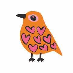 Vector quirky crying valentine's heart, groovy cute comic character. Boho doodle modern print, funny hand-drawn playful art