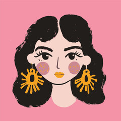 Vector quirky crying valentine's heart, groovy cute comic character. Boho doodle modern print, funny hand-drawn playful art