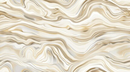 Obraz premium Seamless marble-like pattern in beige and white tones with fluid lines. Ideal for elegant, modern designs.