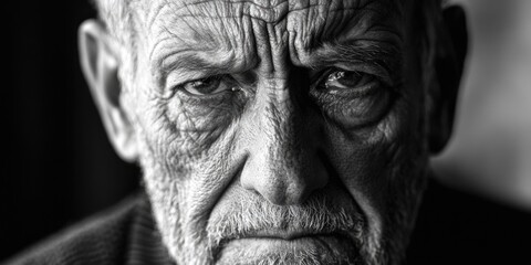 Elderly Man's Serious Expression