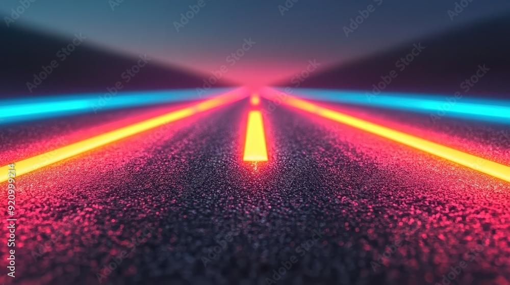 Poster futuristic holographic highway design with diamond-themed visuals and copy space for text in 8k high