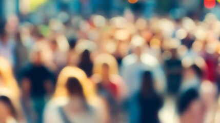 Blurred Crowd in Urban Setting