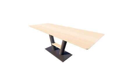 Illustration of a table made of wood for home interiors and to beautify the room on a white background
