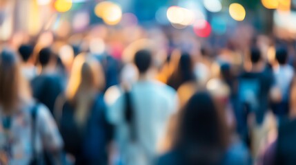 Blurred Crowd in Urban Setting