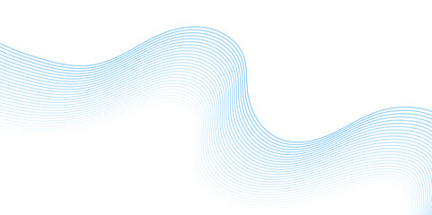 Abstract blue line wave background. Technology abstract lines on white background. Undulate Grey Wave Swirl, frequency sound wave, twisted curve lines with blend effect. 