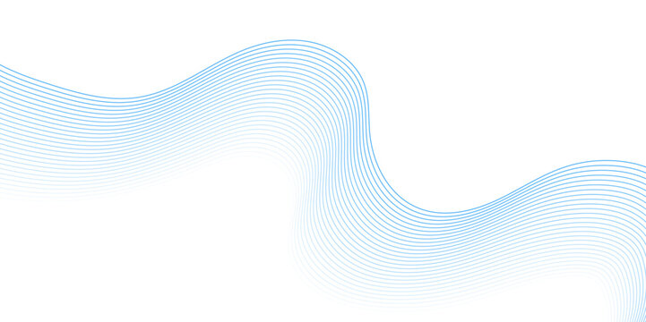 Abstract blue line wave background. Technology abstract lines on white background. Undulate Grey Wave Swirl, frequency sound wave, twisted curve lines with blend effect.	
