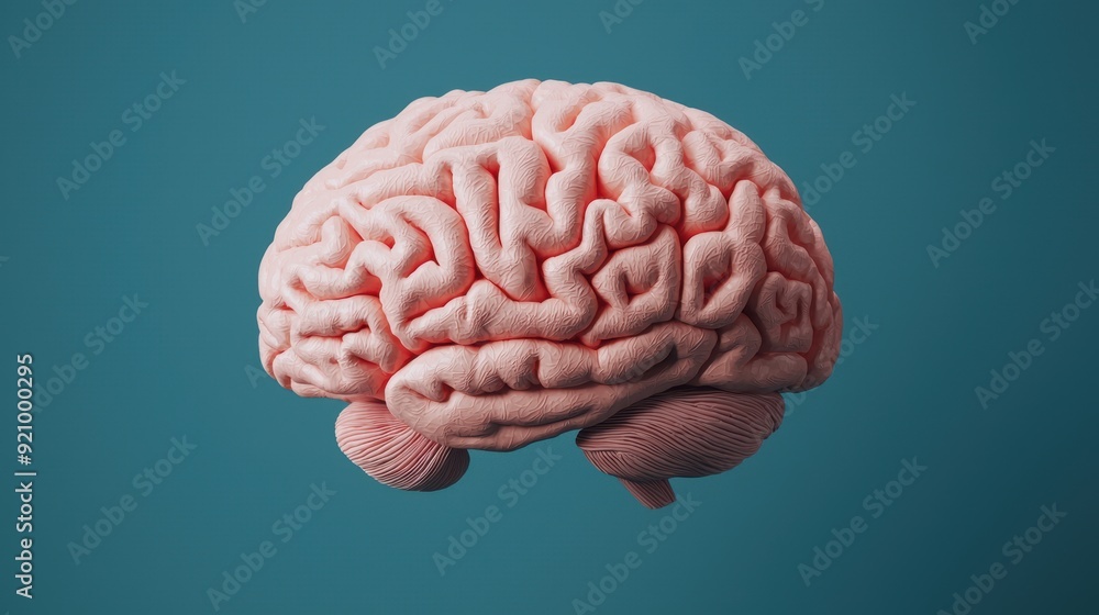 Aufkleber detailed model of brain lobes and functions in neuroscience - high copy space for text
