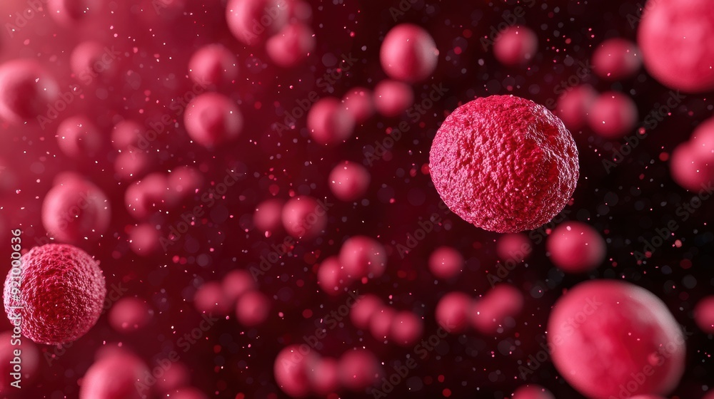 Poster closeup of red blood cells in motion - capturing the lifegiving elements in high detail 8k resolutio