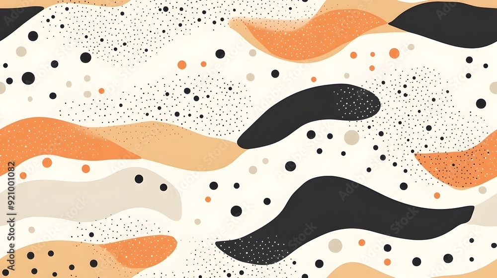 Poster organic fluid waves of curves and lines in minimalist abstract design