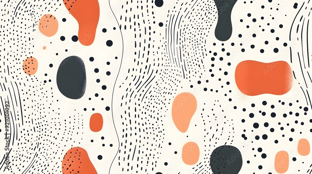 Poster captivating abstract patterns with organic shapes and contrasting textures