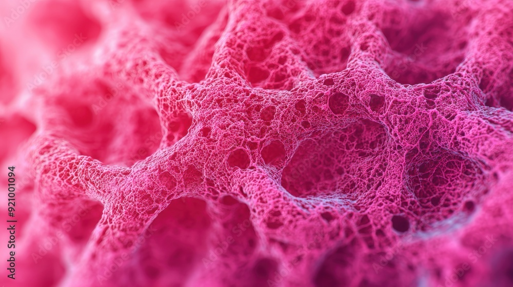Aufkleber detailed cross-section of lung tissue revealing cellular respiration under microscope, high resoluti