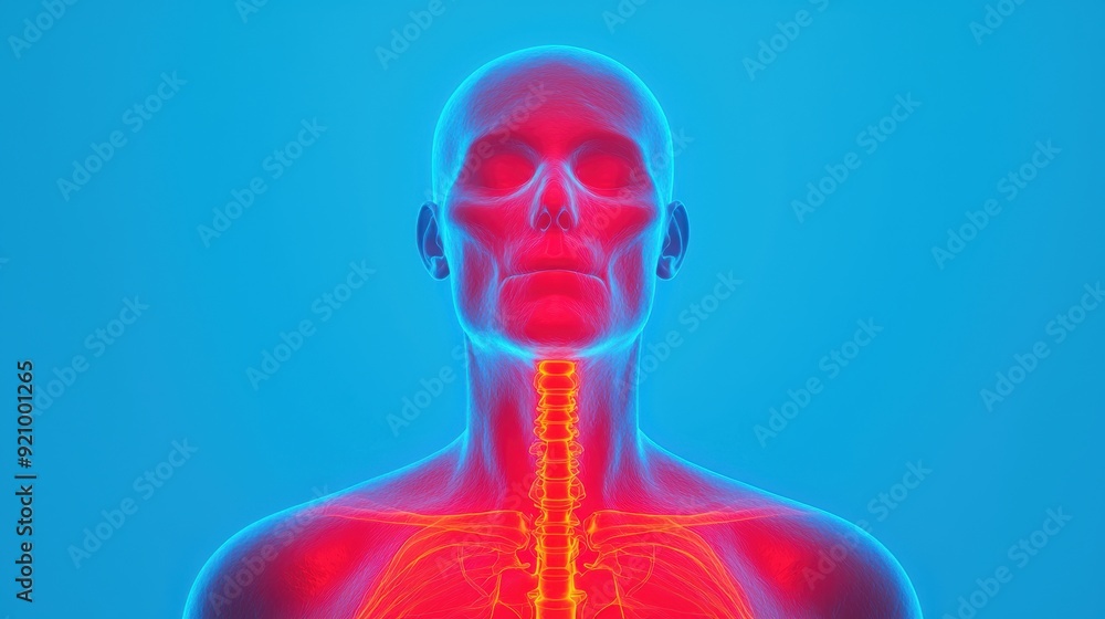 Poster dynamic diaphragm motion anatomy - illustrating inhalation and exhalation with copy space for text i