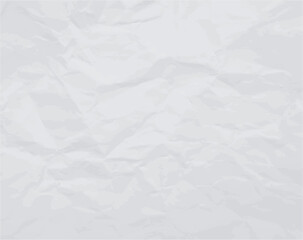 Wrinkled paper background. Realistic white empty banner with crumpled texture effect. Blank notepad page with copy space
