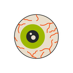 Retro human eye, Halloween. Isolated on white vector