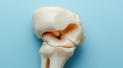 Naklejka premium Detailed Exploded View of Knee Joint Mechanics Showing Anatomy, Articulation, and Motion with Copy Space, 8K Resolution