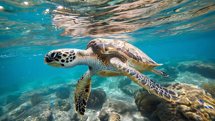 Obraz premium green sea turtle