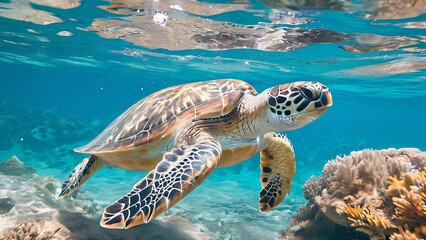 Obraz premium green sea turtle