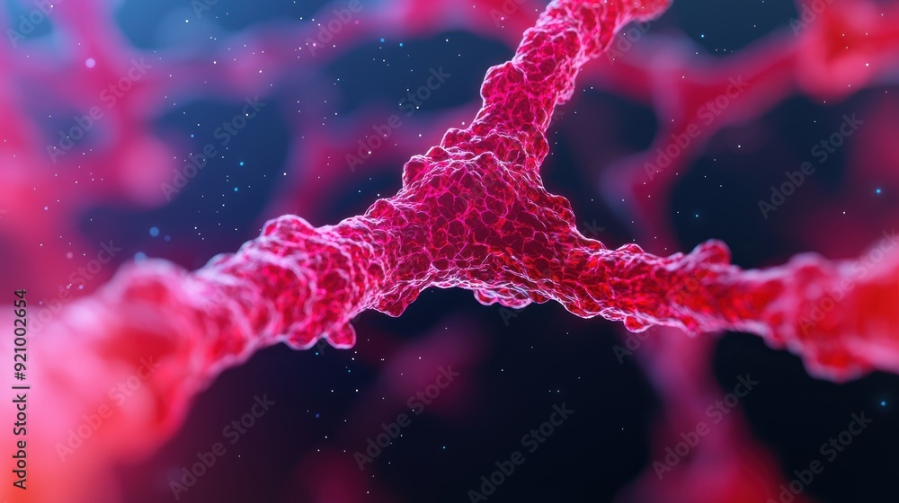 Aufkleber detailed artistic rendering of hormone release from endocrine glands with copy space for text in 8k 