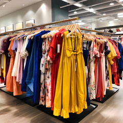 Colorful Display of Versatile Garments in Bright, Welcoming Retail Environment