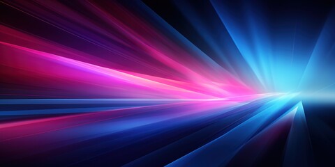 Obraz premium Abstract blue and pink light streaks converging.