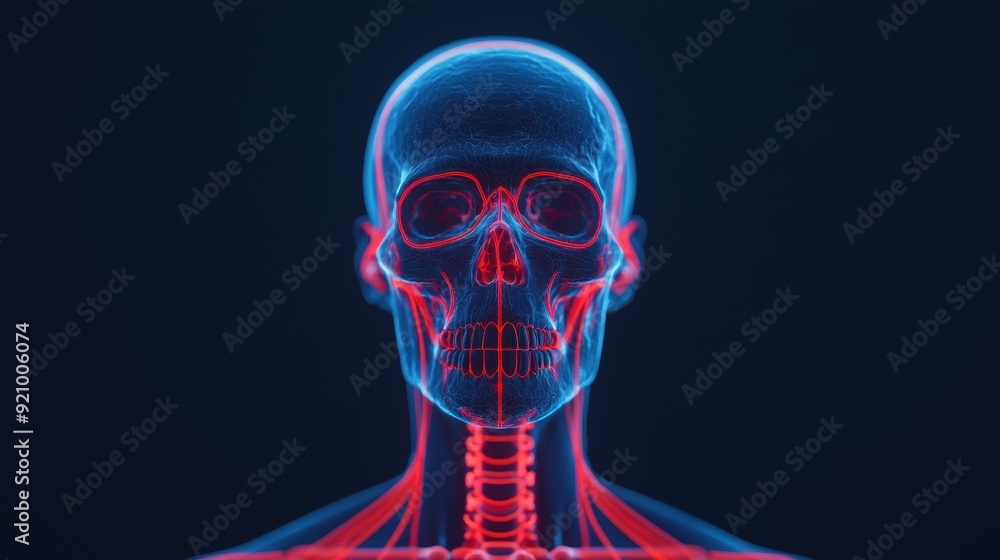Aufkleber advanced muscular system interactive interface with neon accents in anatomy visualization - high det