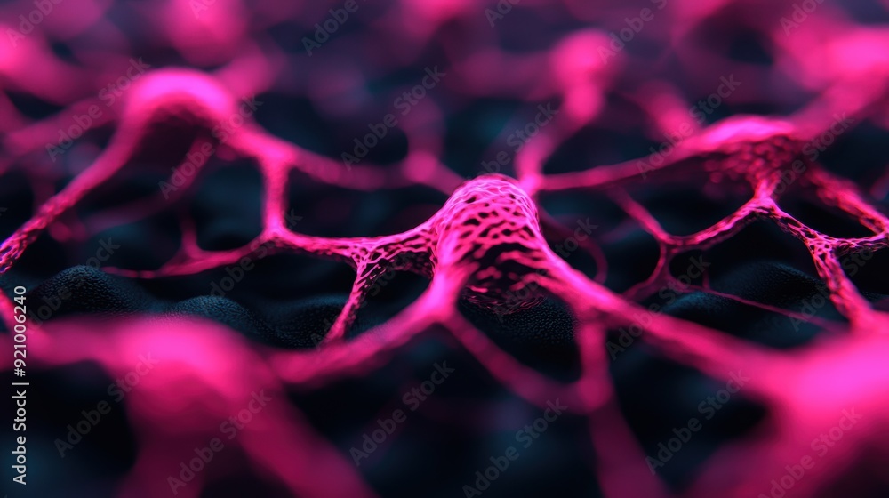Poster immersive sensory perception virtual reality neural network simulation concept with copy space, high