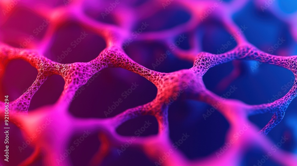 Aufkleber central nervous system - intricate digital blueprint with vibrant colors and copy space for text in 