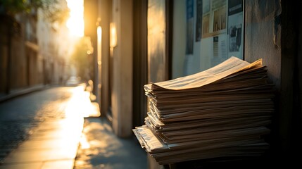 Newspaper Delivery in the Morning Light on Monday
