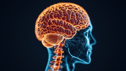 Illuminating the Nervous System: Interactive Reflex Arc Diagram with Vibrant Presentation and Copy Space for Text in 8K High Detail