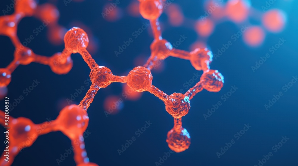 Aufkleber illuminated enzymatic action - detailed molecular structure visualization with glowing effects