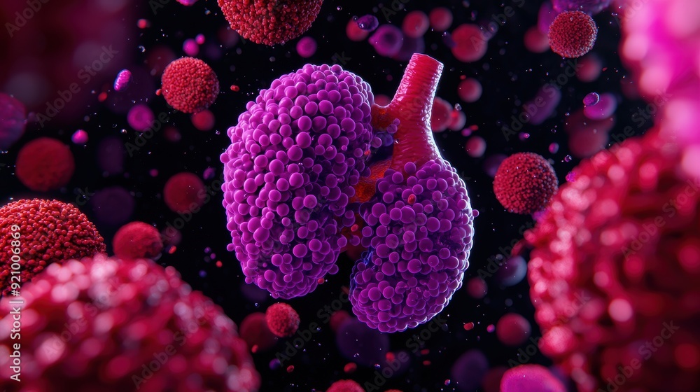 Aufkleber dynamic liver detoxification process animation in 8k resolution with copy space for text, high detai
