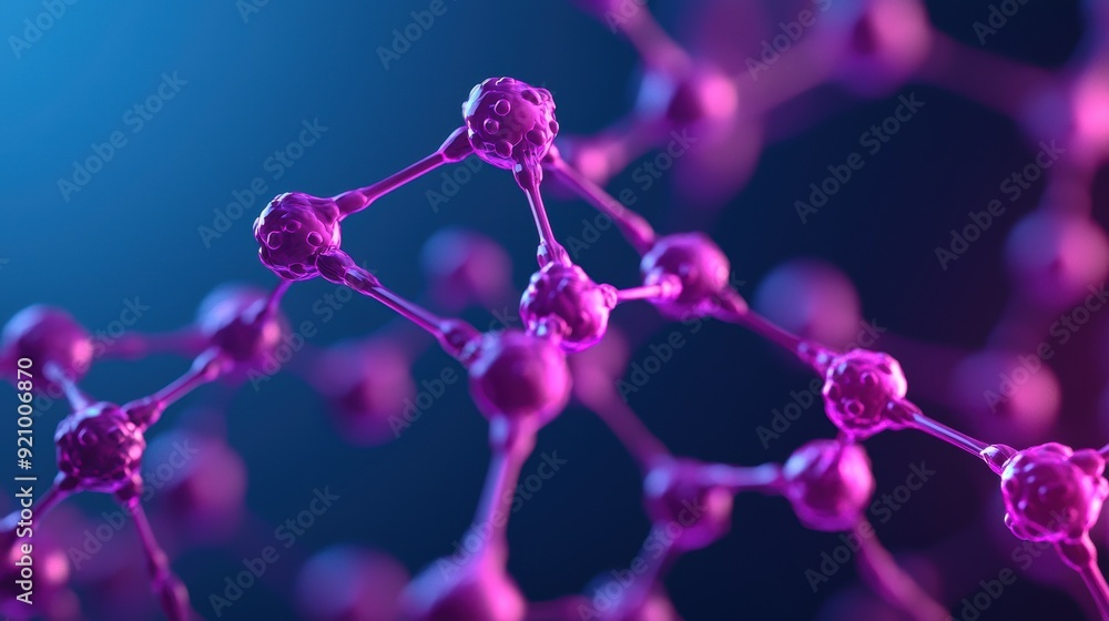 Aufkleber illuminated enzymatic action: high-detail molecular structure visualization with glowing effects and