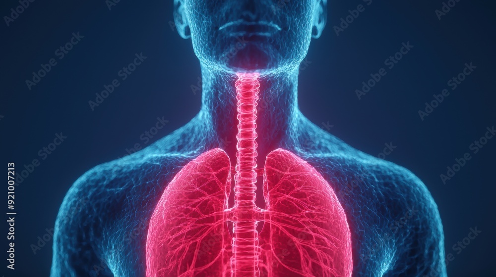 Aufkleber dynamic respiratory cycle animation in 8k resolution with copy space, detailed inhalation and exhala