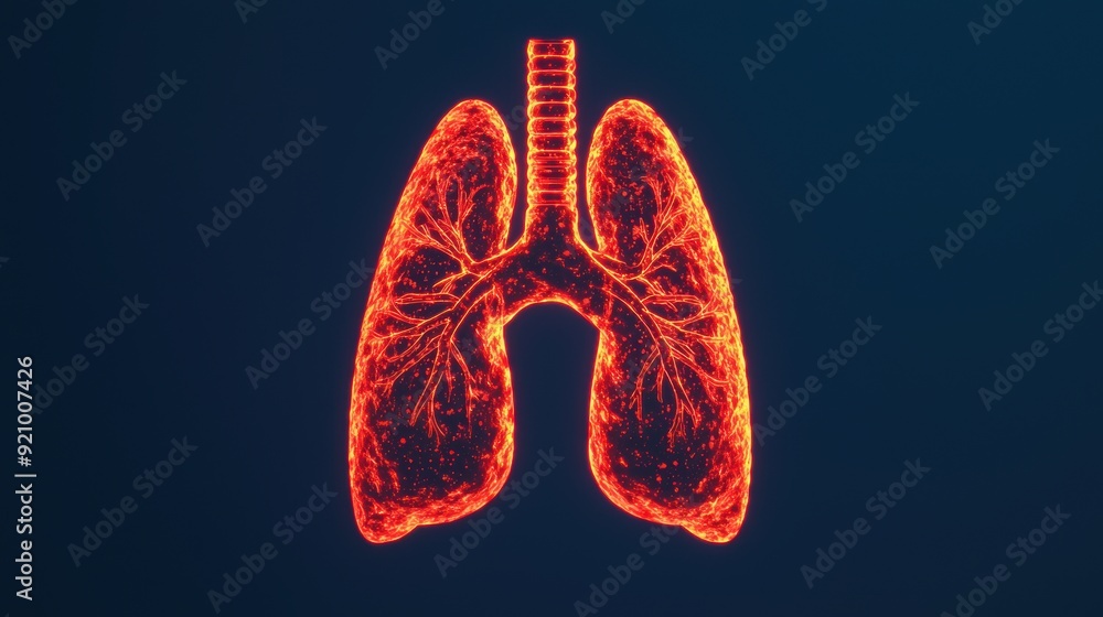 Aufkleber dynamic digital infographic on respiratory health: lung function and tips for wellness with copy spa