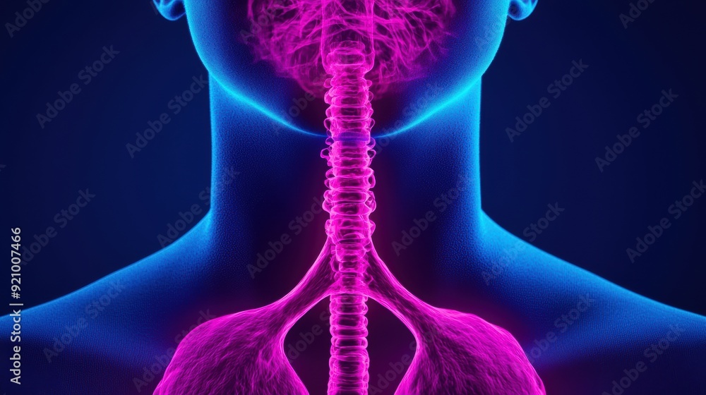 Aufkleber dynamic asthma visualization: colorful bronchial constriction animated sequence with copy space in 8