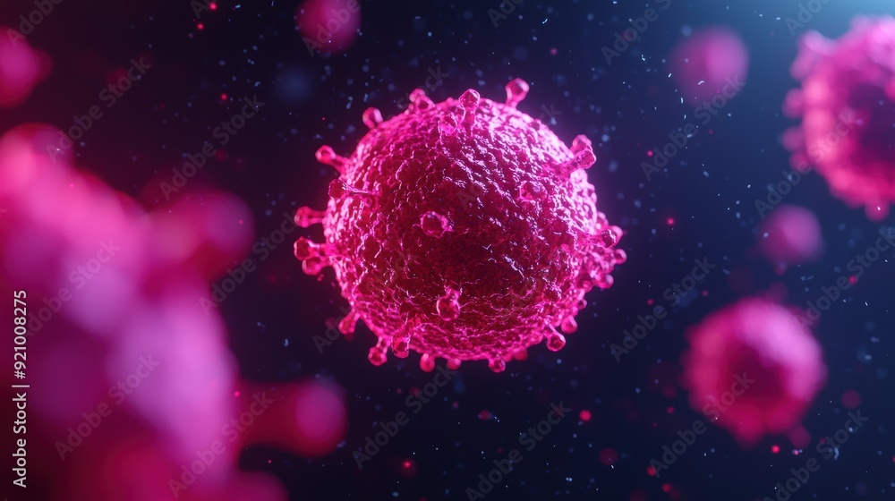 Poster dynamic t-cell activation - detailed immunological response animation with copy space