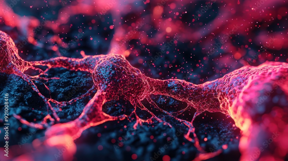 Aufkleber illuminated inflammation: high-detail 8k visualization of cellular-level process with copy space for